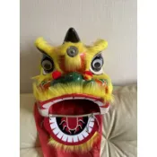 黃毛醒獅頭，舞龍舞獅，兒童醒獅，新年表演道具