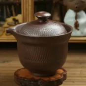 喜挖2店 臺灣手把柴燒壺純手工製作粗陶悠然壺新款創意茶具手拉坯茶壺