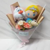 冰雪奇緣玩偶花束/雪寶玩偶花束/艾莎玩偶花束/冰雪情緣花束/迪士尼花束/情人節花束/母親節花束/畢業花束/畢業禮物