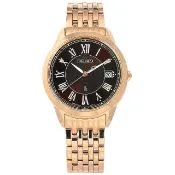 【SEIKO 精工】LUKIA 太陽能 鑽石 日期 防水100米 不鏽鋼手錶 咖啡x鍍玫瑰金 34mm(V147-0CR0B.SUT398J1)