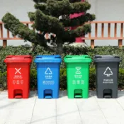 回響小舖 【60L大容量】分類垃圾桶 腳踏垃圾桶 帶蓋垃圾桶 加厚塑膠桶 室內垃圾桶 辦公垃圾桶 戶外清潔桶 腳踏開蓋 密封防臭 堅固耐用