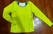二手 MIZUNO 美津濃 女生 後背假兩件 長袖 透氣 路跑衣/多功能外戶 T恤 尺寸：M號