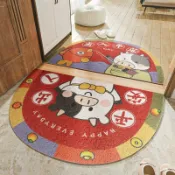 協貿國際日用品生活5館 紅色喜慶地毯家用出入平安門墊絲圈地墊進門戶外入戶門大門口腳墊