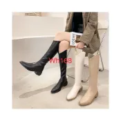 (店+)【台灣現貨】長靴 V口 中筒靴 女靴 軍靴 馬丁靴 35～40號 中跟高筒靴 東大門方頭中跟靴長筒靴 跟靴 馬丁鞋 靴子
