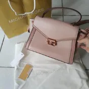 【米倉】二手專櫃名牌女包 Michael Kors Whitney MK粉色兩用包 手提肩背側背波士頓包水餃包時尚精品