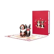 Paper Play 萬用卡片-3D立體可愛萌寵小狗造型卡片 生日卡 祝福卡 賀卡 情人節卡片(3D卡片)