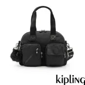 Kipling 黑色幾何印花多層實用手提側背包-DEFEA UP