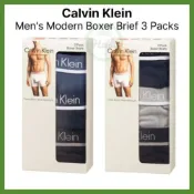 (店+)【CALVIN KLEIN】凱文克萊 Calvin Klein 男士現代平角內褲 3 件裝 | 舒適透氣內衣 | 時尚運動版型