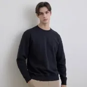 【GIORDANO 佐丹奴】男裝素色加絨大學TEE Urban Casual Stroll系列(09 標誌黑)