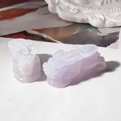 (店+)【玉我翡翠】紫羅蘭 前後孔貔貅 手牌吊墜 緬甸A貨翡翠 A15267 玉我翡翠