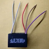 台灣製造_台中瓏晟牌_吊扇電容器_啟動_運轉電容_三合一電容_5.5+9+12uf_5線