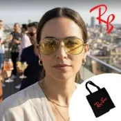 【RayBan 雷朋】經典飛官太陽眼鏡 RB3025 004/R6 58mm 槍灰色框夜視黃鏡片 公司貨(贈RAY BAN托特包)
