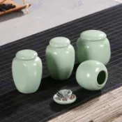 免運出貨※汝窯 開片 茶葉罐 迷你 醒茶罐 密封罐 香粉 藥粉 儲物罐 防潮罐 小茶倉 茶具收納