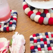 ❤️全館出清❤️[BANNIES] 手工羊毛氈杯墊 | 冷調色系 小荷蘭 原創設計 尼泊爾手工 聖誕節 羊毛氈杯墊 鍋墊