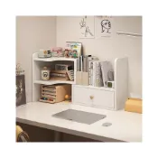 (店+)桌上型書架桌面置物架收納架 辦公桌多層簡易組合整理置物櫃 學生宿舍書桌小型木質收納架子  辦公室個人辦公桌省空間必備