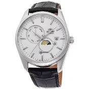 大高雄鐘錶城 Orient 東方錶 (RA-AK0310S) Sun & Moon系列 日月相皮帶機械錶 / 白 41.5 mm｜樂天領券現折★全館特惠中★指定刷卡回饋10%