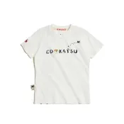 【EDWIN】江戶勝 女裝 溜搭的黑丸短袖T恤(米白色)