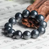 (店+)【LEESA】手串\手飾\圓珠手鍊\天然和田玉\墨玉 \飾品\串珠手鍊