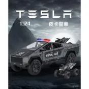 「沐野優選」新豪迪1:24特斯皮卡警車閤金模型拉摩託聲光開門擺件特警車模 模型車 玩具車 跑車汽車模型 迴力車 男生禮物
