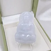 冰潤紫羅蘭 正裝觀音吊墜 | 天然緬甸玉A貨翡翠