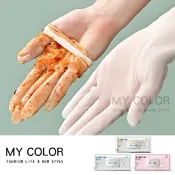 Mycolor NBR手套 無粉手套 防滑手套 工作手套 合成橡膠 清潔手套 美髮 餐飲 食品 透明手套 抽取式 一次性 丁晴手套♚MY COLOR♚【V008】