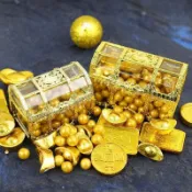 金元寶裝飾擺件 迷你金條元寶  辦公室招財裝飾 百寶盒 藏寶盒 寶藏盒 喜慶裝飾好物 佈置拍照道具