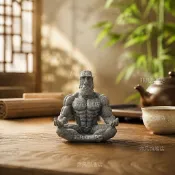 石像摩艾健美先生健身肌肉男家居裝飾 玄關桌面擺件 魚缸美式趣味擺件 茶桌小擺件