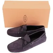 【TOD’S】TODS Gommino Driving 麂皮綁帶豆豆休閒鞋(男鞋/紫色)義大利精品