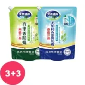 【百利市購物中心】南僑水晶洗衣精補充包尤加利茶樹防霉1400g*3包+百里香防蟎1400g*3包