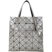 【ISSEY MIYAKE 三宅一生】LUCENT 6x6 金屬感霧面幾何手提托特包(灰色)(幾何包 日本精品)