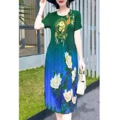 [KEITH-WILL]三宅風氣質連身洋裝花影蕾絲韓國空運(碎花/小香風/渡假/法式/通勤)