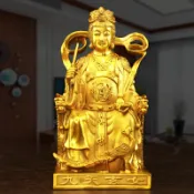 協貿國際日用品生活2館 純銅九天玄女娘娘神像家用供奉擺件踏鳳九天圣母娘娘家居平安佛像