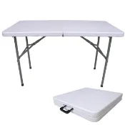 【美佳居】對摺折疊桌 122x60cm 二段桌高 加厚款4.5公分 四尺 免組裝 擺攤/露營/拜拜用桌