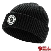 【Fjallraven 北極狐】男女 中性 1960 Lite Logo Hat 羊毛帽.羅紋針織保暖帽.毛線帽/有機棉和可溯源ZQ美麗諾羊毛混紡/ 13100234-550 黑