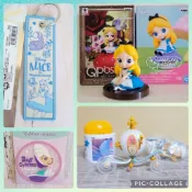 🩷正版迪士尼公主🩷日版坐姿QPosket愛麗絲夢遊仙境飄帶吊飾灰姑娘仙履奇緣仙度瑞拉南瓜馬車絕版巧克力蛋公仔牡蠣寶寶杯墊
