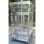 寵物工坊ღ  【全新㊣304】✨全開大門✨2*2*4尺不鏽鋼鸚鵡籠白鐵鸚鵡鳥籠方管籠~台灣製造