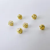 (店+)Tai Fu．泰福水晶 32號 金色鏤空圓珠隔珠  金色  手作DIY飾品材料 /出貨單位為顆