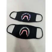 【TACKSTHGOOD】Bape 鯊魚口罩 黑/紫迷彩
