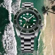 【SEIKO 精工】Prospex 廣告款GMT綠水鬼陶瓷圈三日鍊潛水機械錶-綠x銀/42mm 送禮限定(SPB381J1/6R54-00D0G)