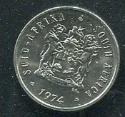 【錢幣】 (南非), SOUTH AFRICA  , 5 CENT  , K84  , 1974 ,品相精鑄PRF #202724 