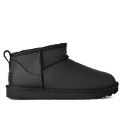 【UGG】雪靴 女鞋 靴子 真皮 W Classic Ultra Mini LTHR 黑 UG1174210BLK
