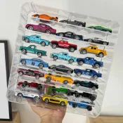 喜挖2店 多美卡風火輪合金玩具小汽車模型收納盒透明車位亞克力展示架