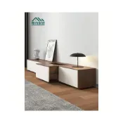(店+)電視櫃 實木電視櫃 客廳 胡桃木色 中古風 北歐風 落地式 收納櫃 抽屜式 機上盒 路由器 線材收納