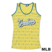 MLB-紐約洋基隊滿版LOGO印花背心-淺黃(女)