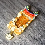 【蝦皮熱賣】八方來財流沙款冰箱貼招財運財如流水合金磁吸盒裝金元寶冰箱貼