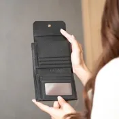 【BRAUN BUFFEL 德國小金牛】台灣總代理 珍妮絲 8卡三折短夾-黑色/BF840-414-BK