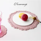 [清倉特賣] 韓國 Ohomage 有機矽膠餐墊 -淺粉(French系列)23*23cm 隔熱墊 用餐儀式感 送禮推薦