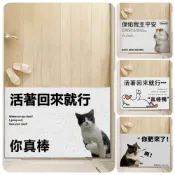 (店+)【有飾life】貓咪大門地墊 50x80cm 繁體中文版刮泥防滑絲圈地墊 貓砂墊 活著回來就行 你真棒 迷因地墊 貓咪梗圖 玄關地墊