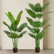 君源優品 仿真綠植 發財樹 仿真植物 盆栽 盆景廠家直供仿真綠植旅人蕉盆栽北歐室內家居裝飾擺件假樹天堂鳥植物