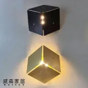 【威森家居】北歐 立方鏤空壁燈 現貨實木鐵藝工業風現代簡約復古吸頂燈吊燈立燈大廳客廳臥室燈具LED設計師 L180146